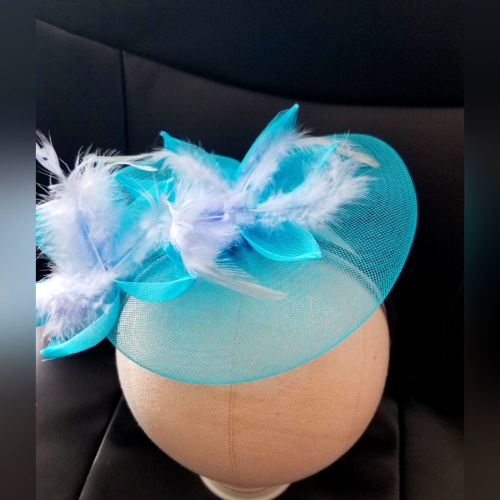 Blue Fascinator Headband Hat